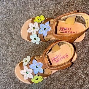 Rachel shoes brown shoe with flowers size 11 toddler
